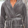 mens hooded fleece bathrobe full length microfiber robe